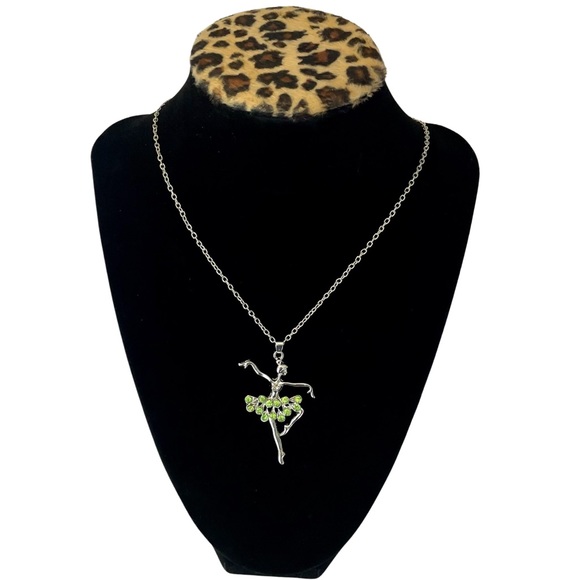 🆕 Silver Ballerina Necklace  - Green - Picture 11 of 12